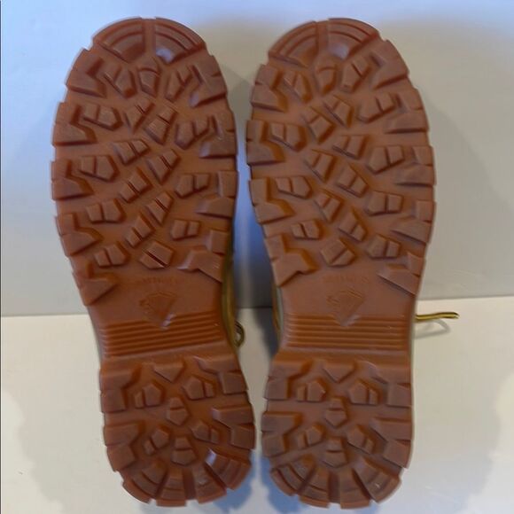 Tan High-Top steel Toe Ankle Boots with Padded Collar - Picture 8 of 8